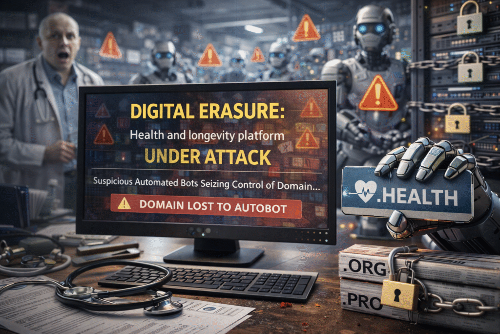 Digital Erasure: Why Health and Longevity Platforms are Losing Their Domains to Automated Bots